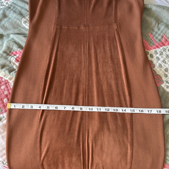 🤎 NEW New York & company sleeveless brown stretch bodycon panel dress L - Picture 11 of 13